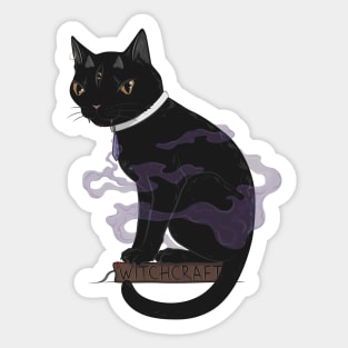 Three-Eyed Cat Practicing Witchcraft: Lesson I (Light) Sticker